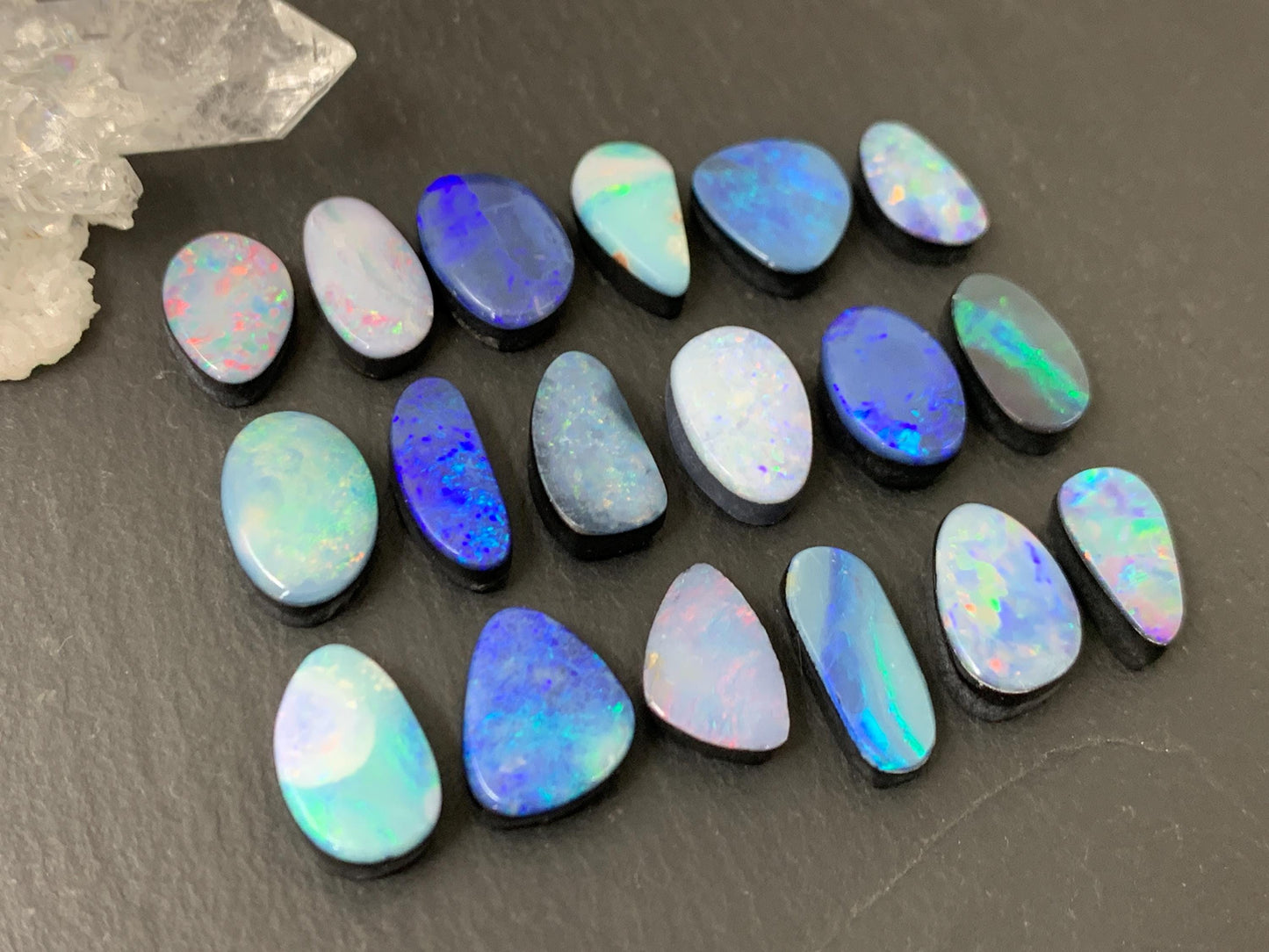 Australian Opal doublet 13-17mm long cabochon