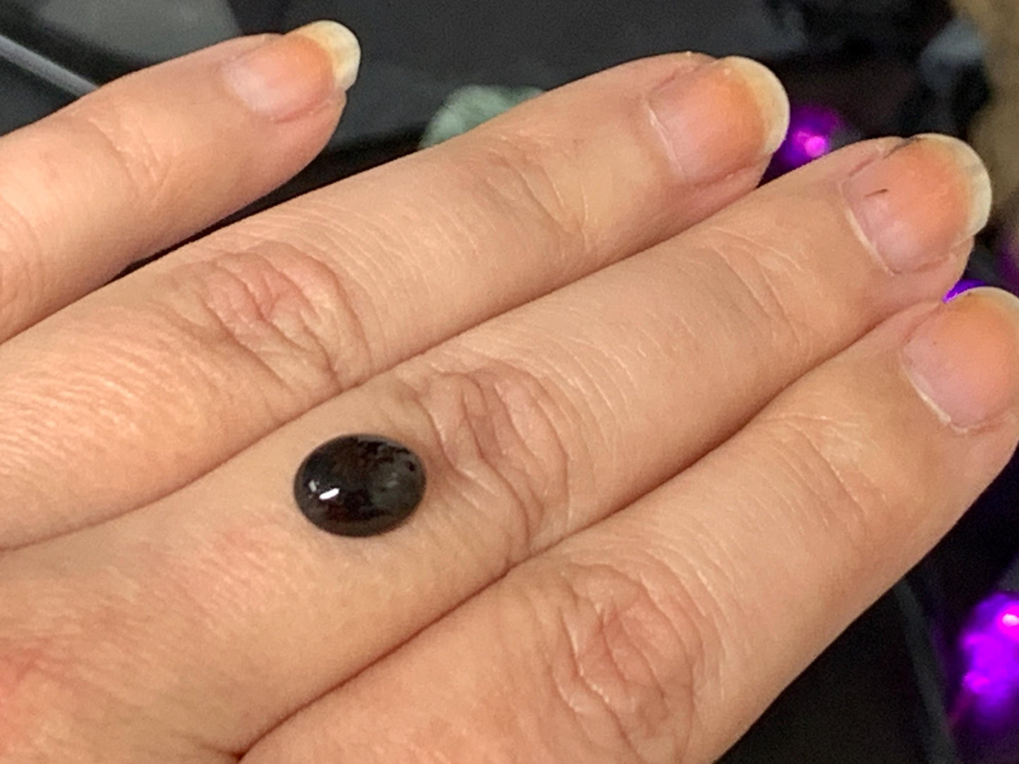 Natural Ethiopian Black Opal 7x9x4mm cabochon