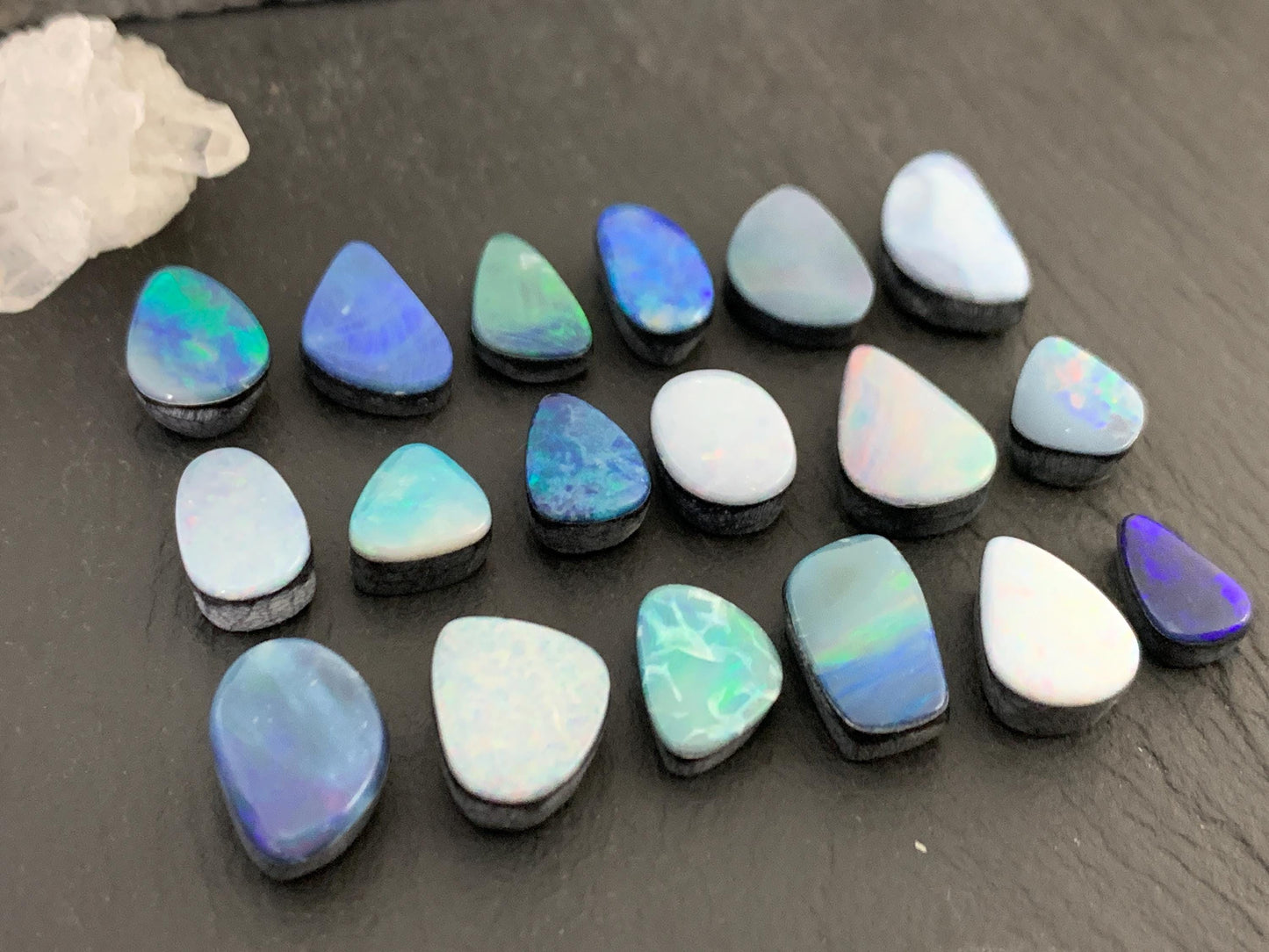 Australian Opal doublet 10-13mm long cabochon