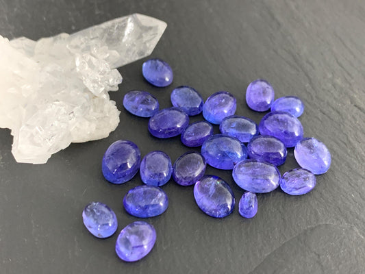 Tanzanite oval cabochon 5-9mm long - select your size | W221-2