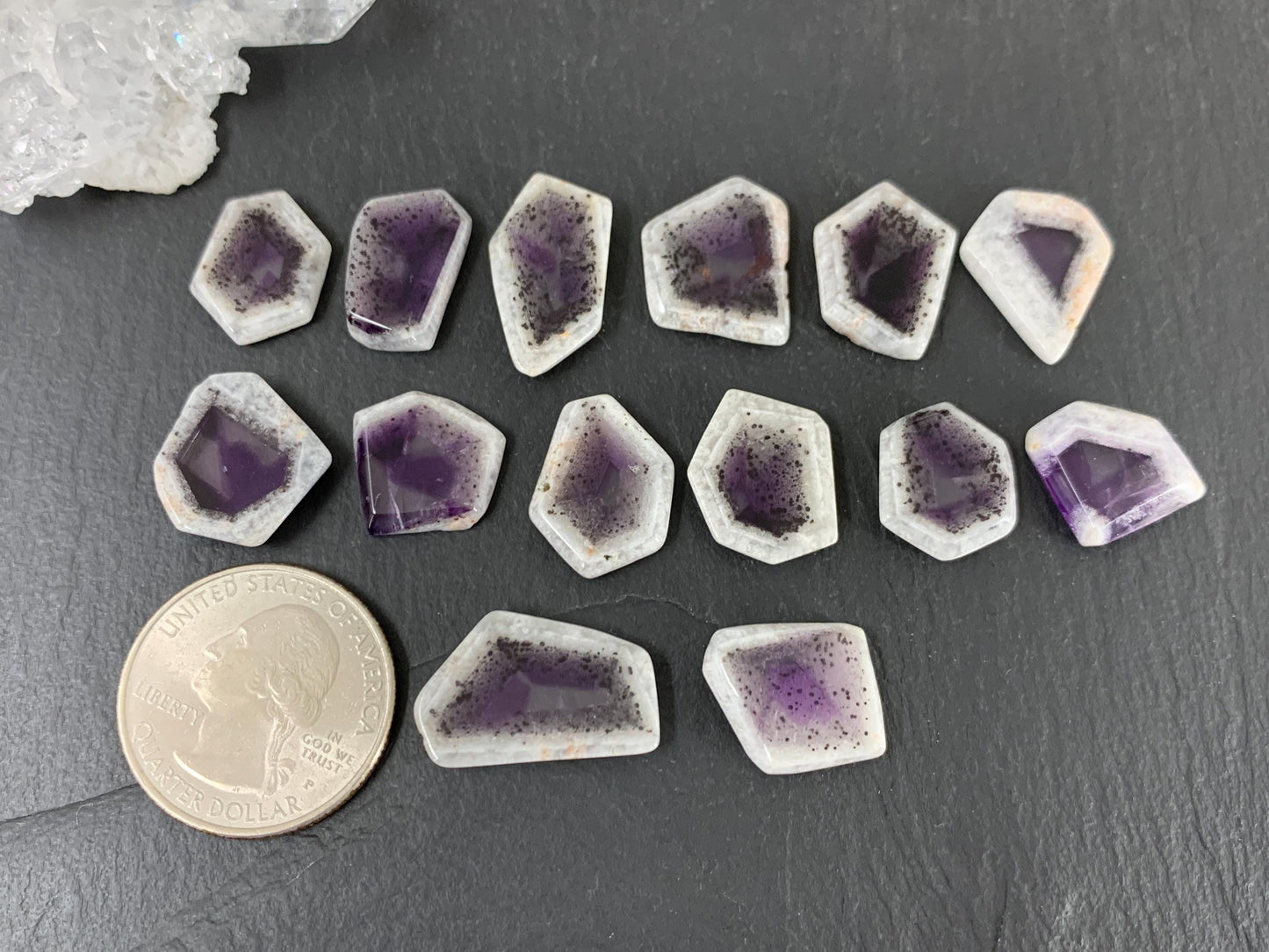 Amethyst hexagon slice
