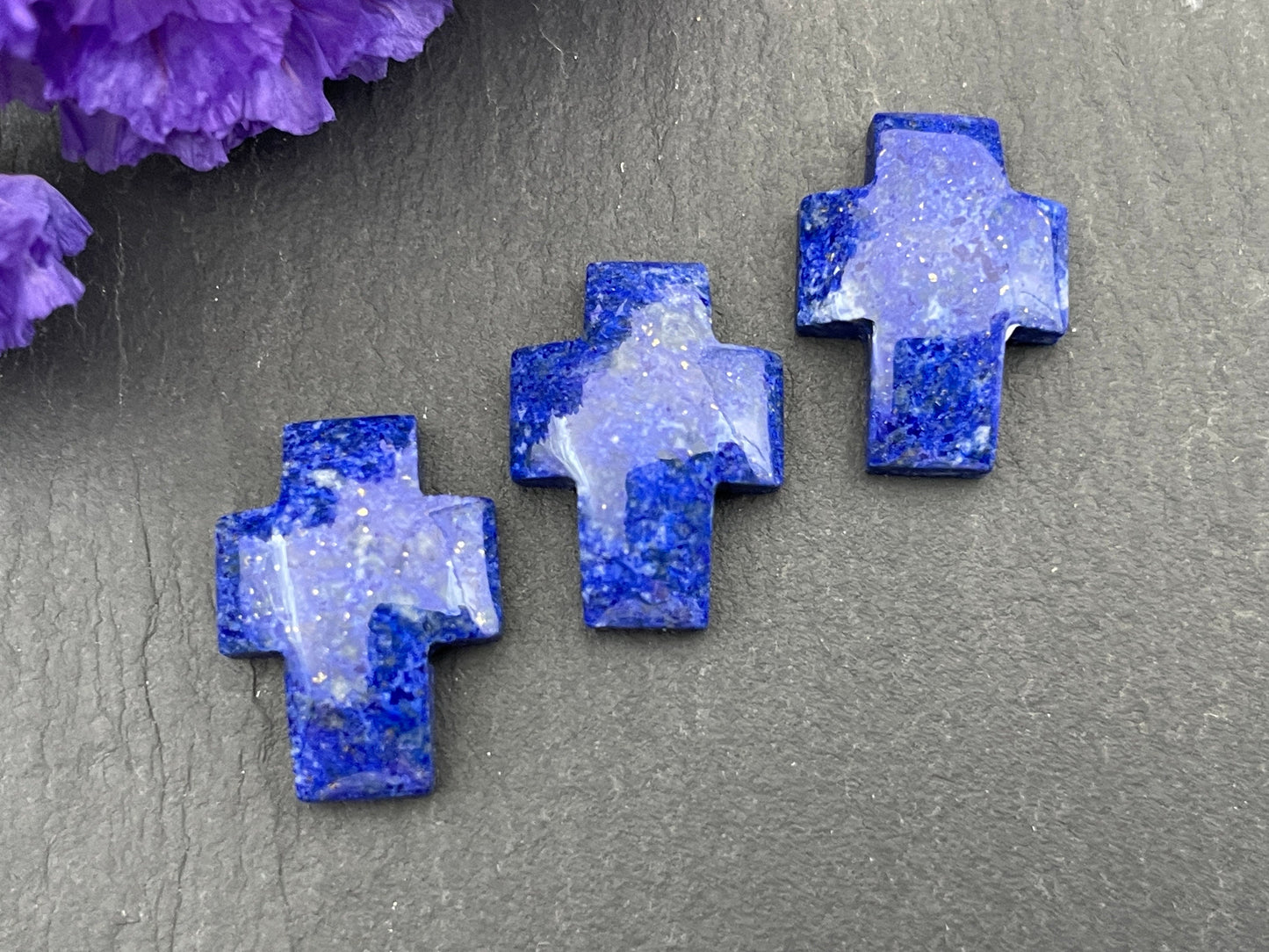 Lapis Lazuli cross 12x16mm cabochon - Calibrated cabochons