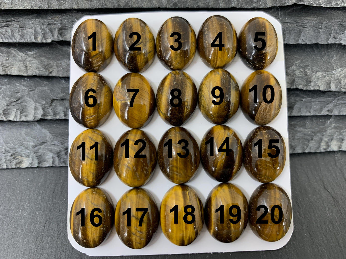 Tiger Eye oval 12x16mm cabochon - Calibrated cabochons