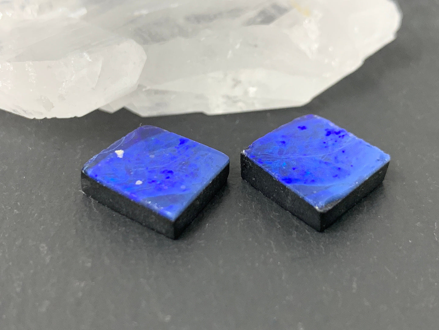 Australian Opal doublet 15x16x3.5mm pair of cabochons