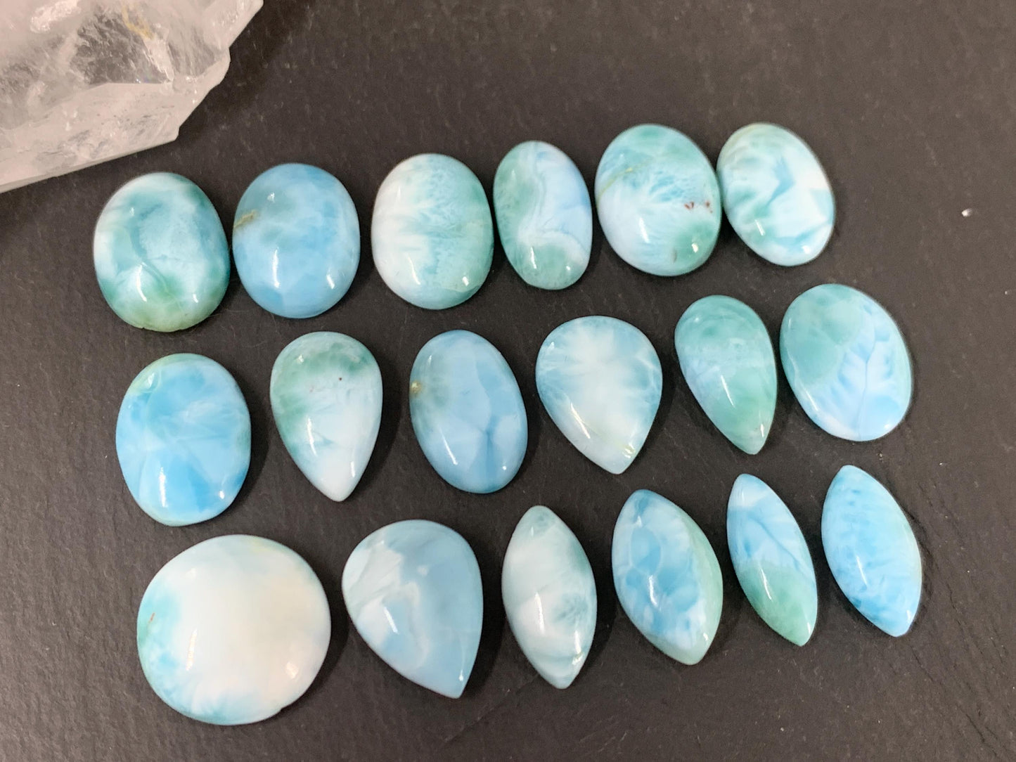 Larimar 16mm long cabochon