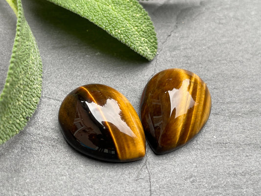 Tiger Eye pear 15x20mm Cabochon - Calibrated cabochons
