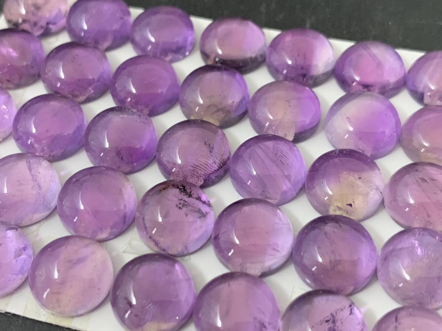 Amethyst round 10mm cabochon - Calibrated cabochons