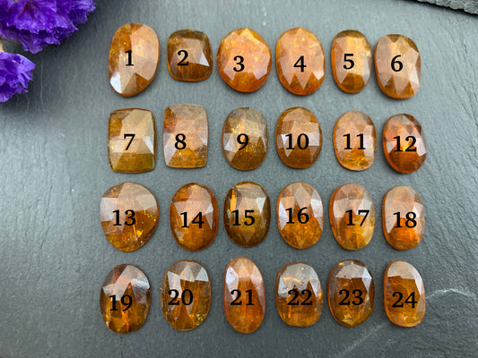 Orange Kyanite Faceted Oval & Rectangle Cabochon - Natural Gemstone Jewelry