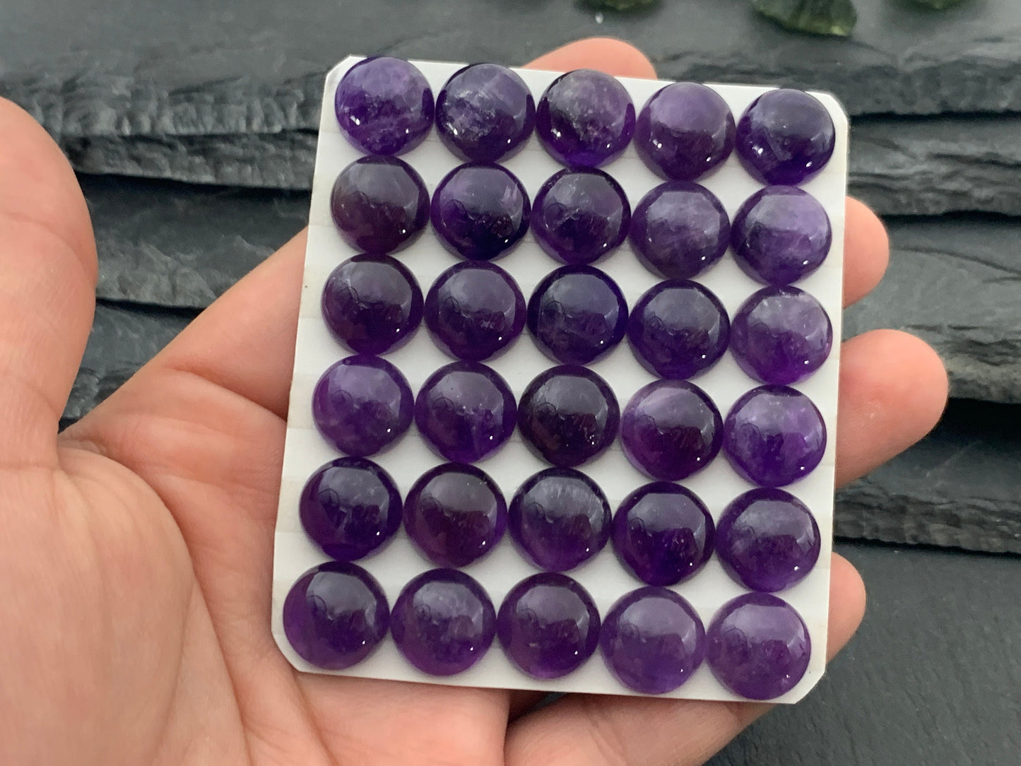 Amethyst round 12mm cabochon - Calibrated cabochons