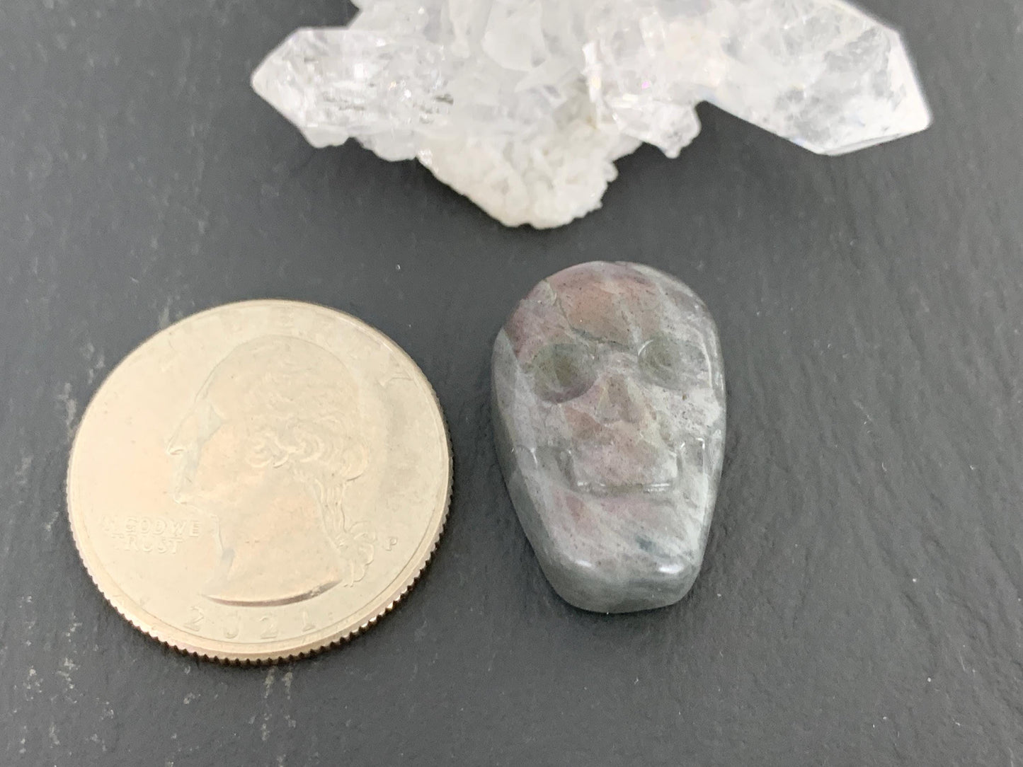 Labradorite Skull Cabochon 15x21mm, Labradorite Skull, Natural Gemstone, Halloween Jewelry, Handcrafted Accessory