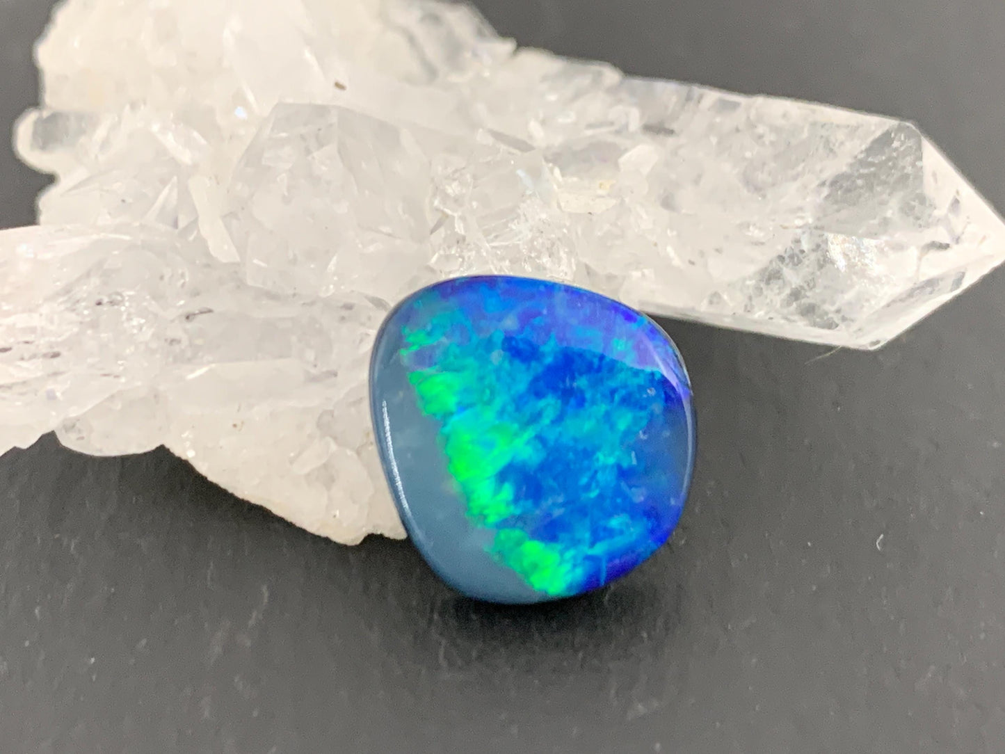 Australian Opal doublet 12x13x4mm cabochon
