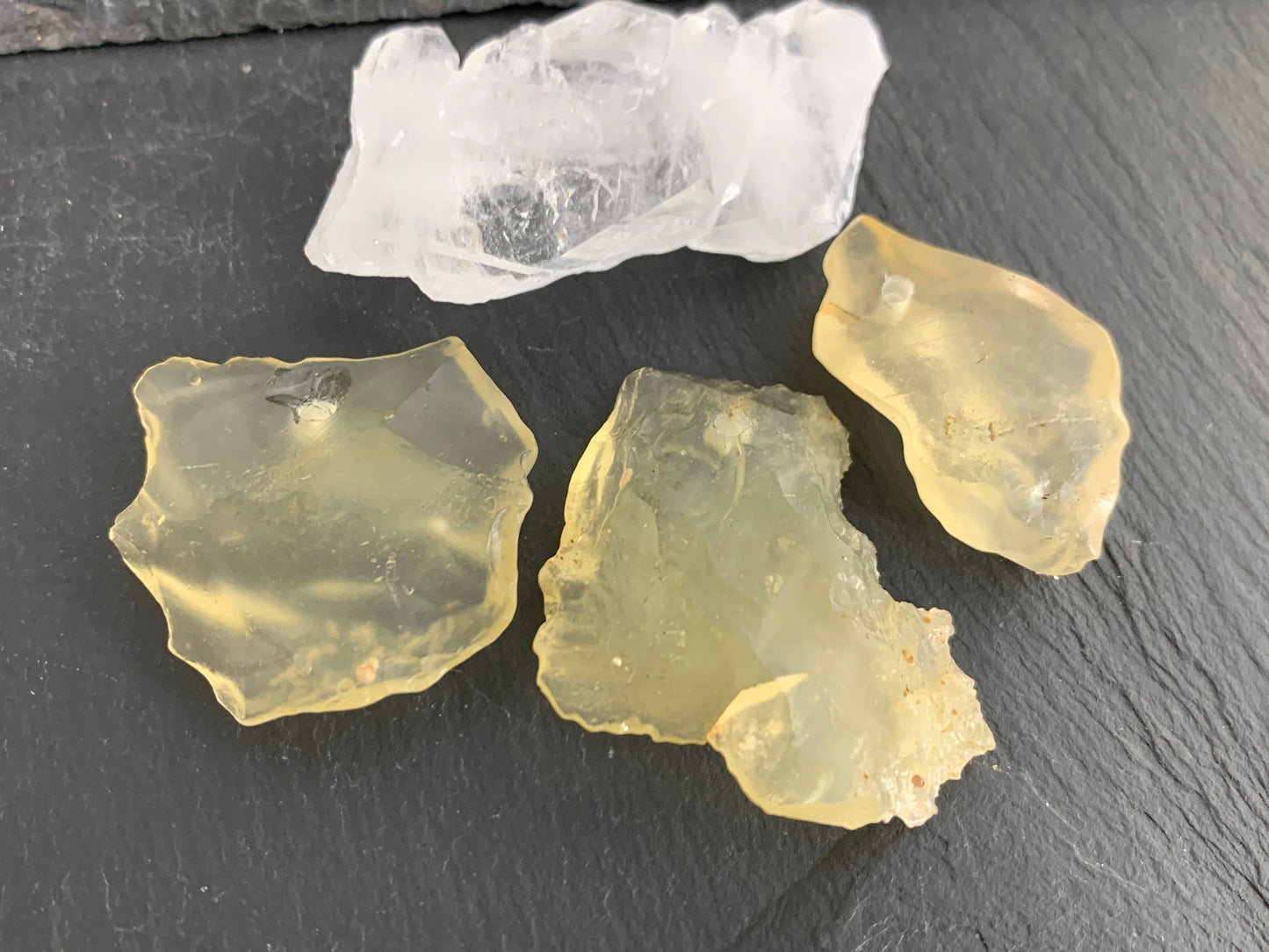 Drilled Libyan Desert Glass 31-41mm long