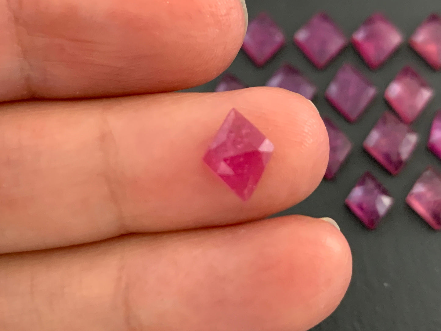 Faceted Thailand Pink Sapphire 10-12mm long cabochon