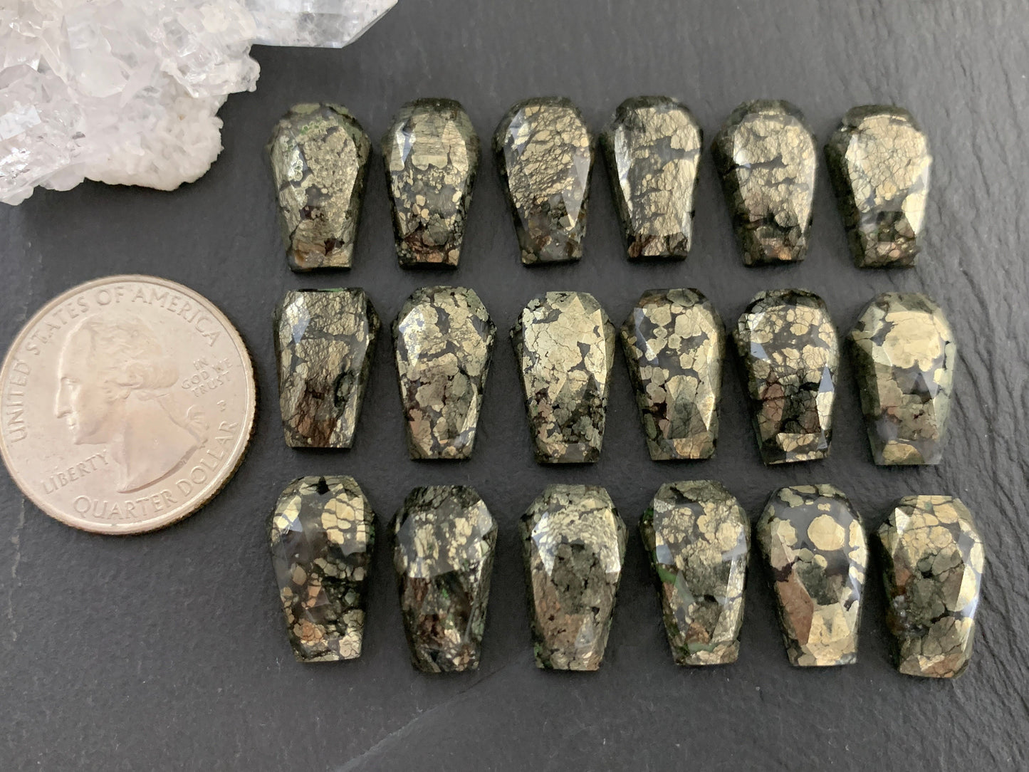 Marcasite Agate coffin 10x16mm cabochon | select your cabochon