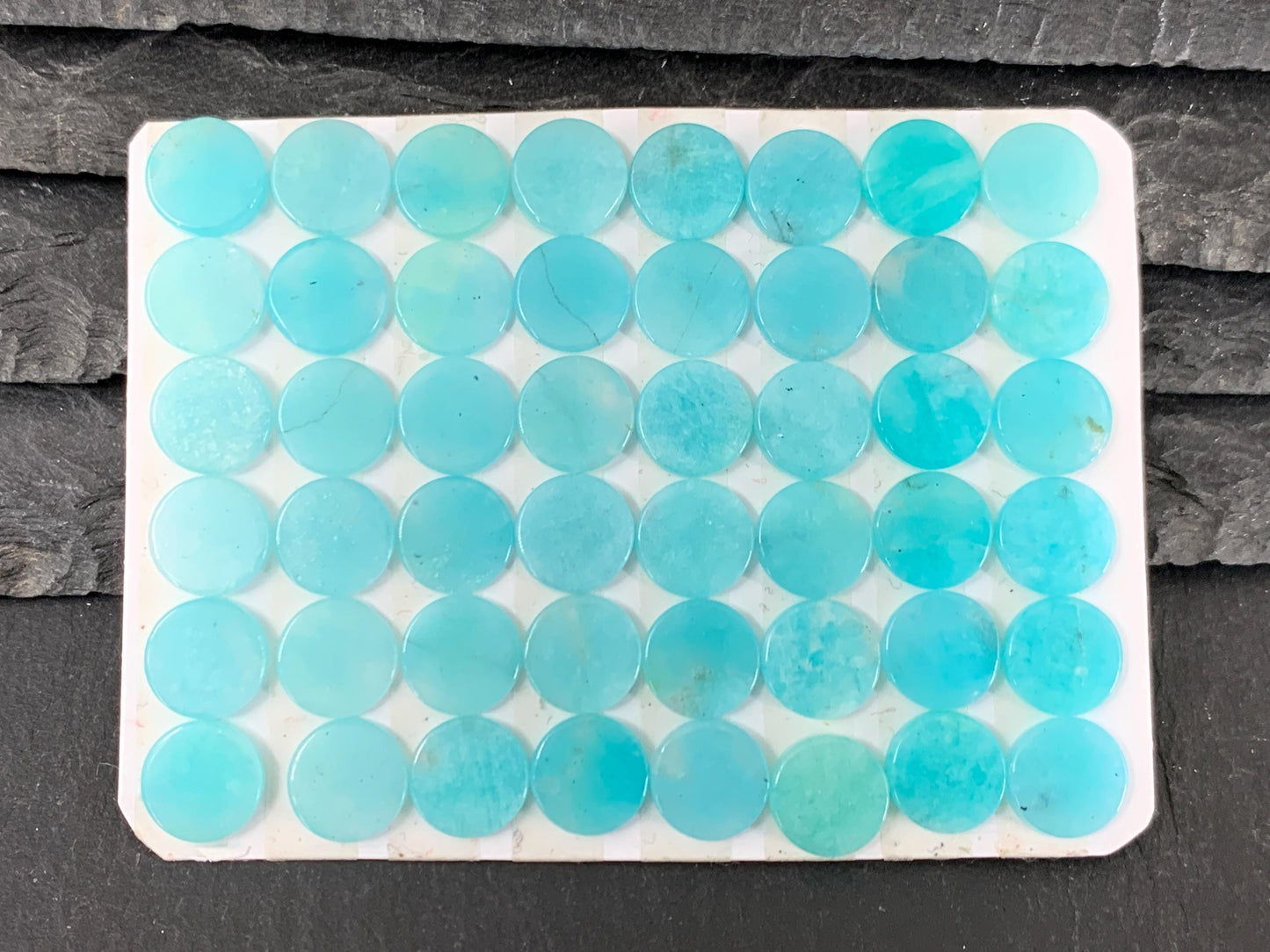Flat Amazonite Cabochon - Natural 8mm Round Flat Stone, Calibrated Gemstone for Jewelry