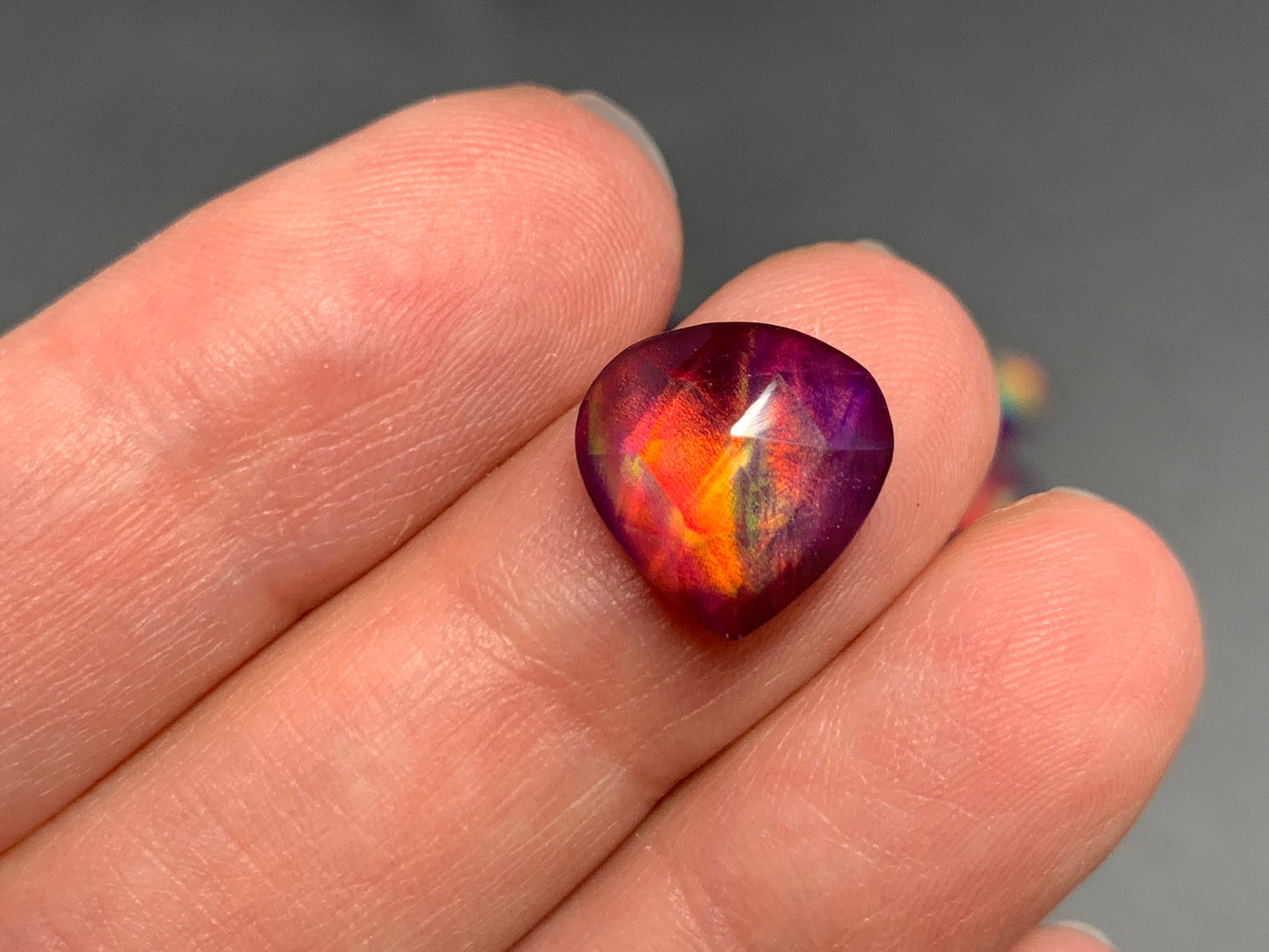 Faceted Aurora Opal pear 12mm cabochon - Doublet cabochons