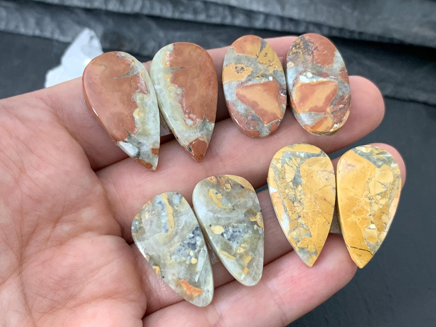Maligano Jasper cabochon pair