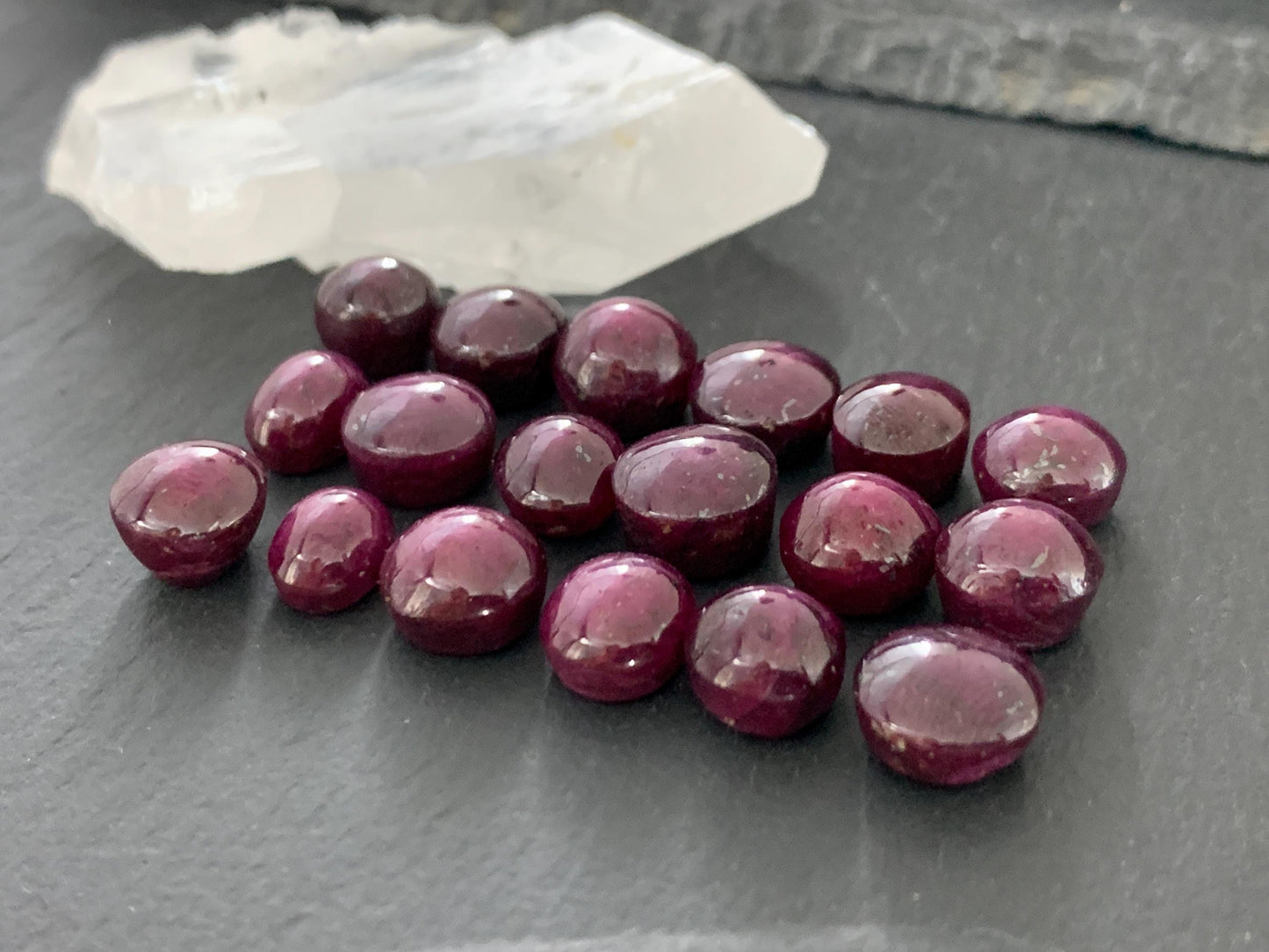 Ruby cabochon 8-9mm long
