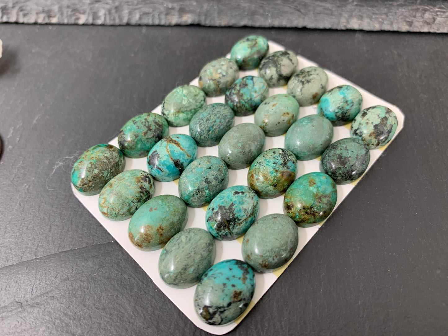 African Turquoise oval 12x16mm cabochon - Calibrated cabochons