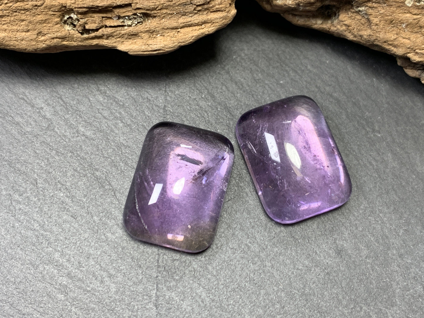 Ametrine rectangle 15x20mm cabochon - Calibrated cabochons