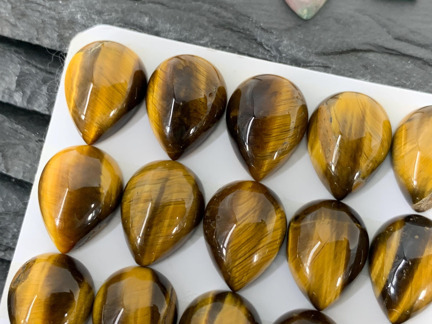Tiger Eye pear 12x16mm Cabochon - Calibrated cabochons