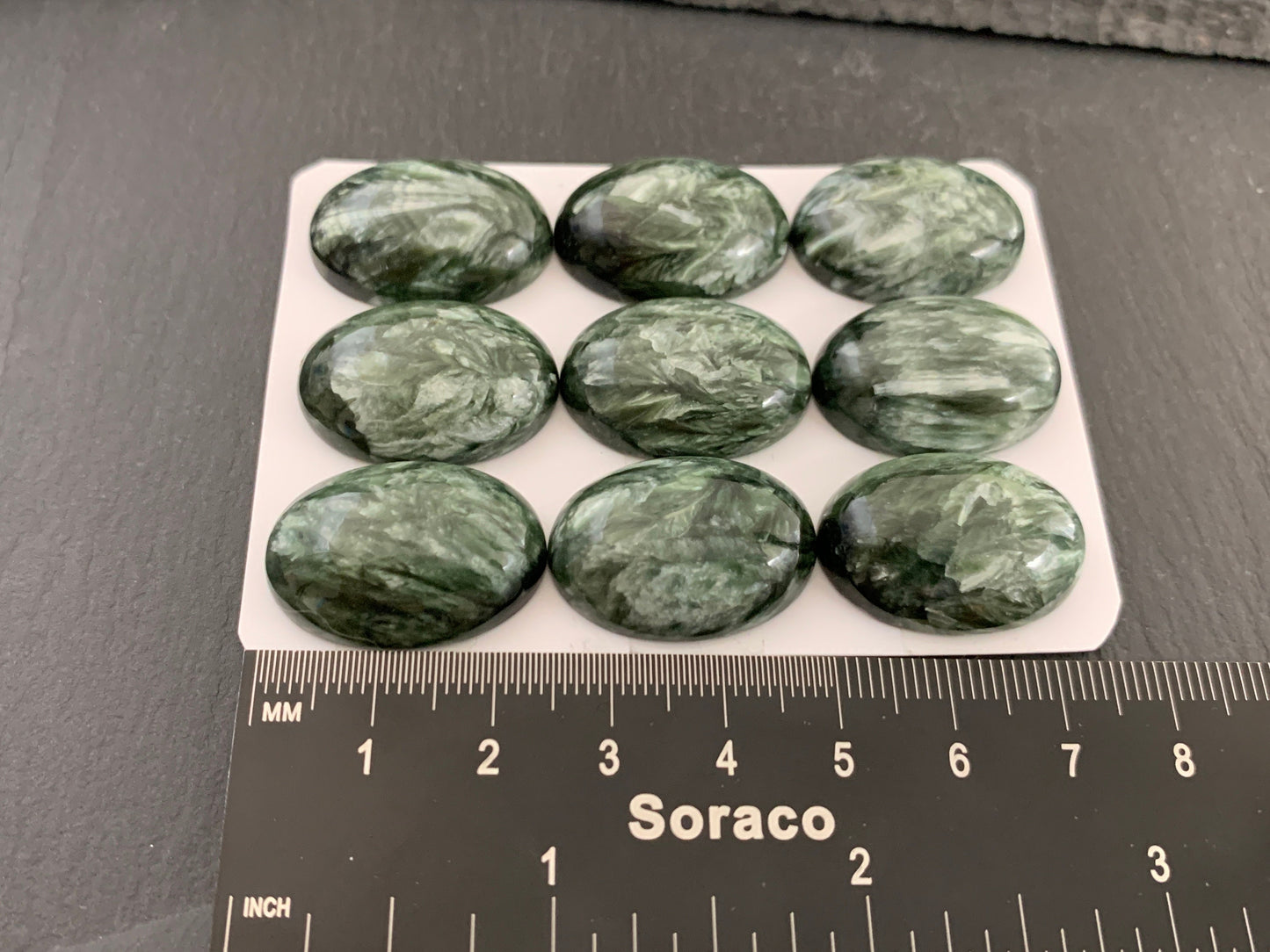Seraphinite oval 18x25mm Cabochon - Calibrated Cabochons