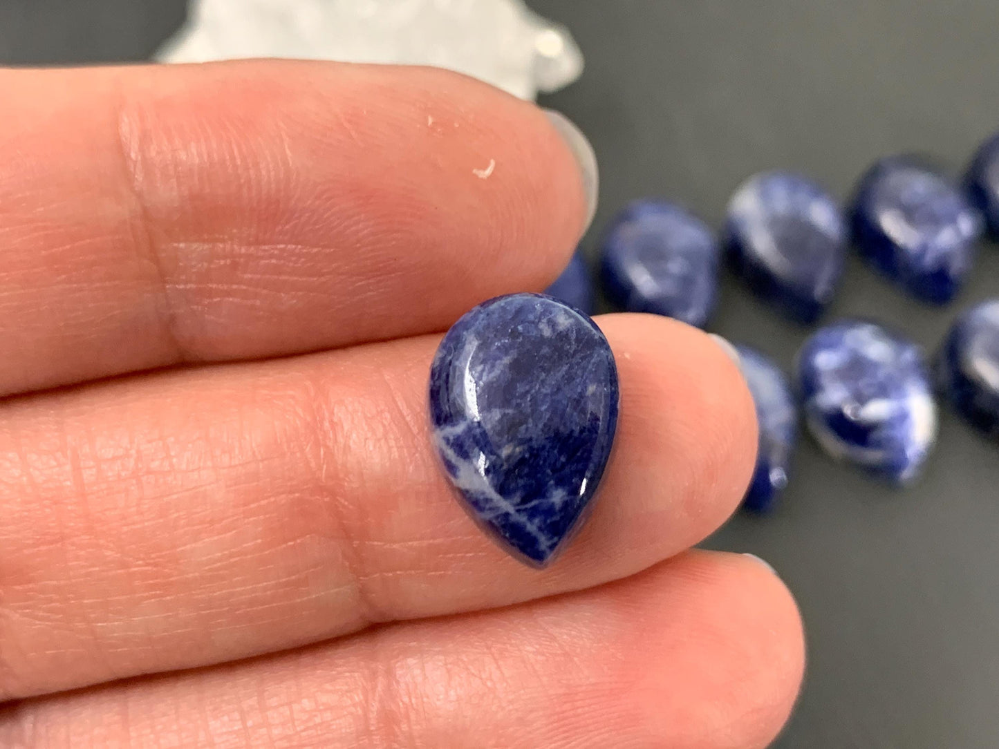 Sodalite pear 10x14mm cabochon