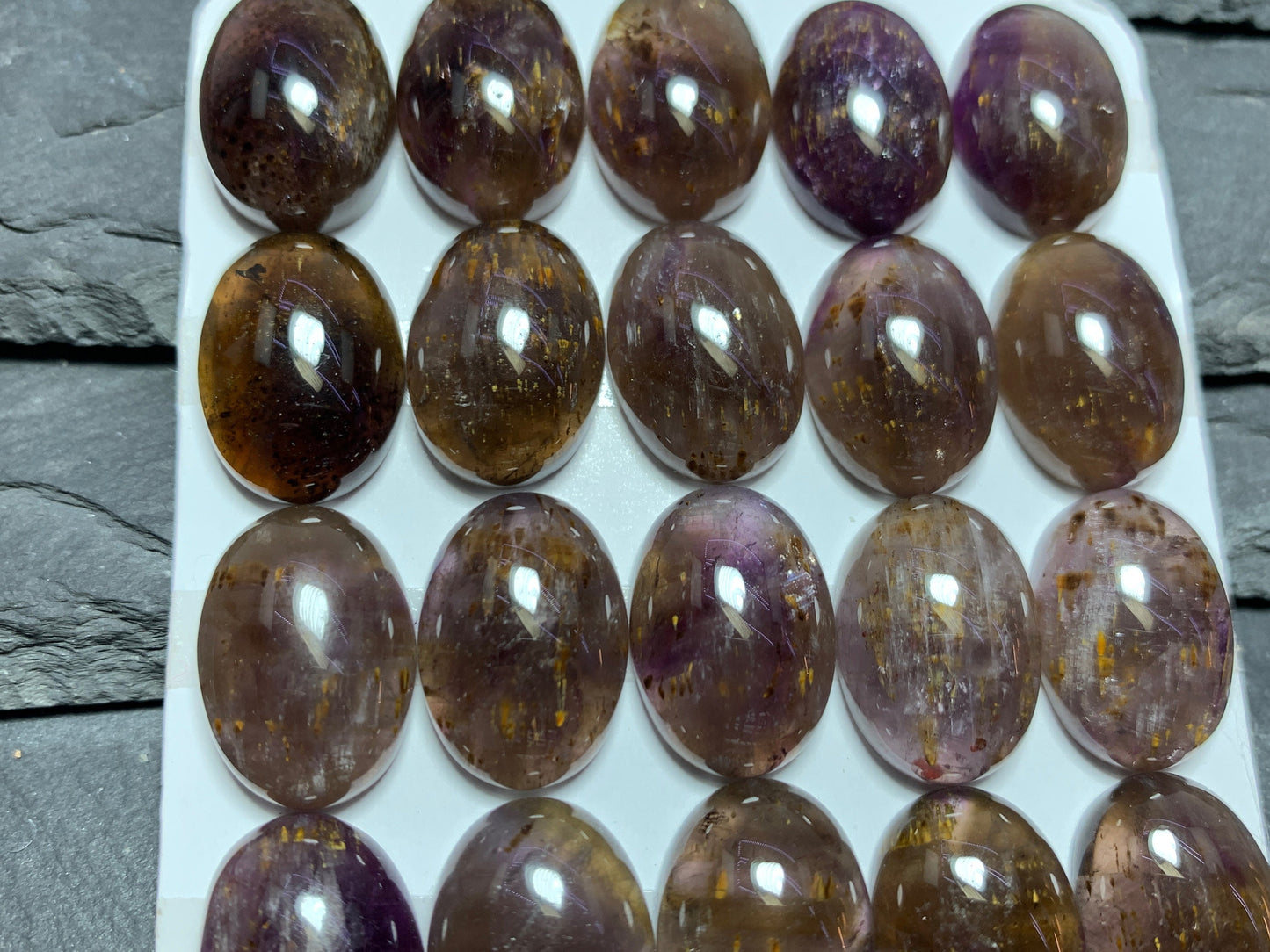 Amethyst Cacoxenite oval 13x18mm Cabochon - Calibrated cabochons