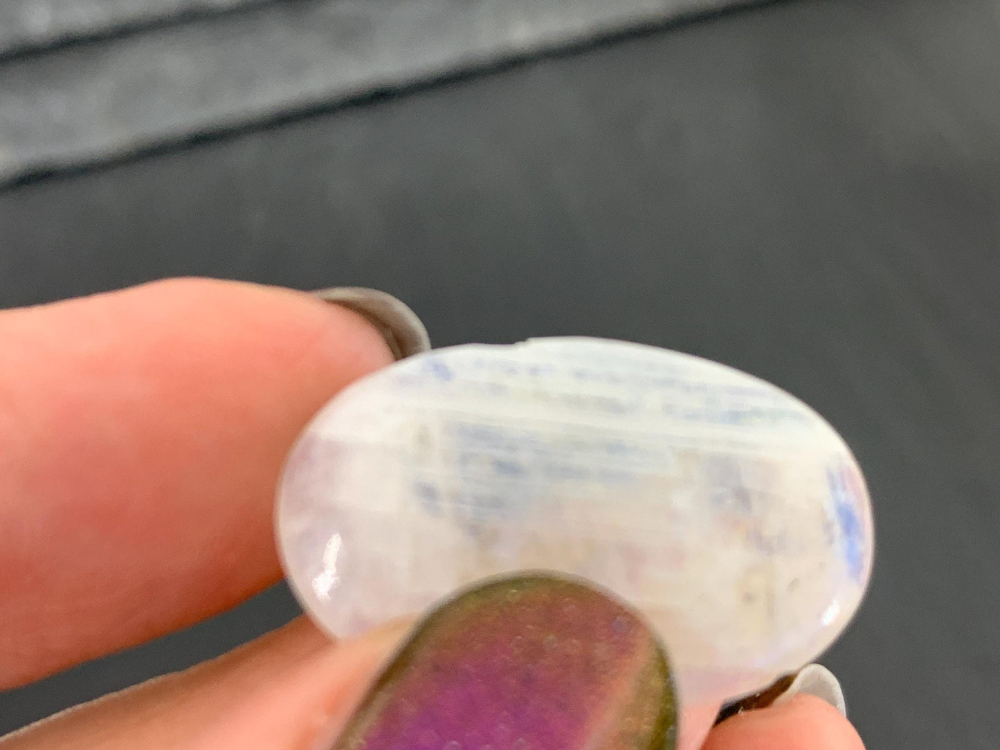 Discounted Rainbow Moonstone 25x16x5mm cabochon