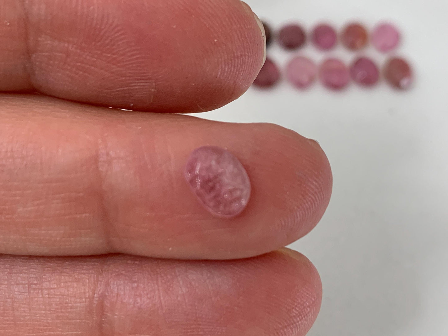 Discounted Faceted Tourmaline oval, free form 7-8mm long cabochon