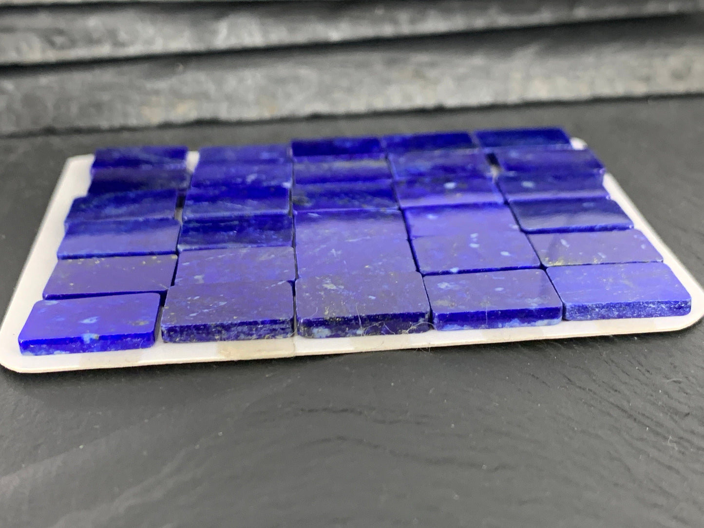 Flat Lapis Lazuli rectangle 10x14mm cabochon - Calibrated cabochons