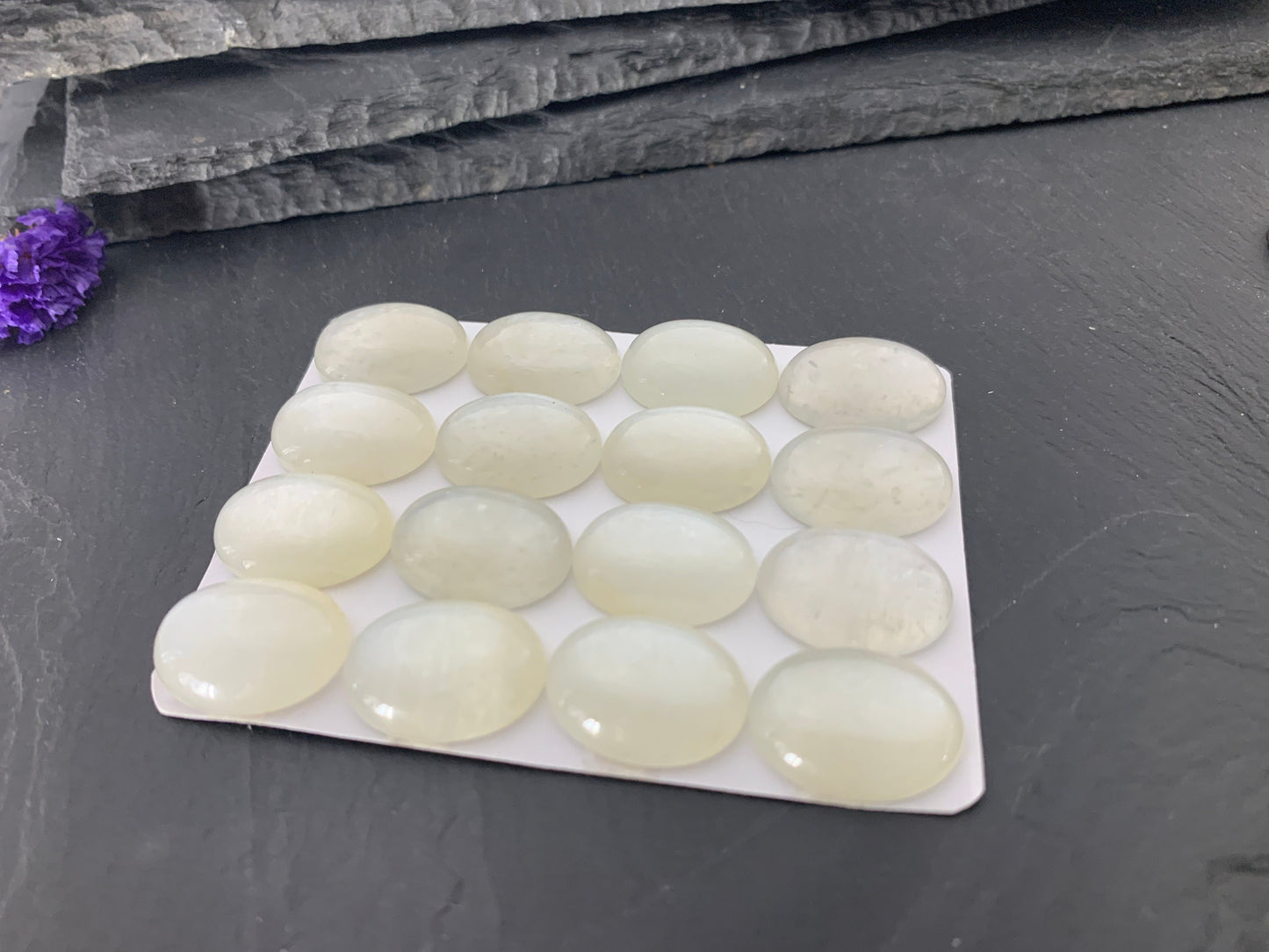 White Moonstone Oval 15x20mm Cabochon - Calibrated Gemstone for Jewelry
