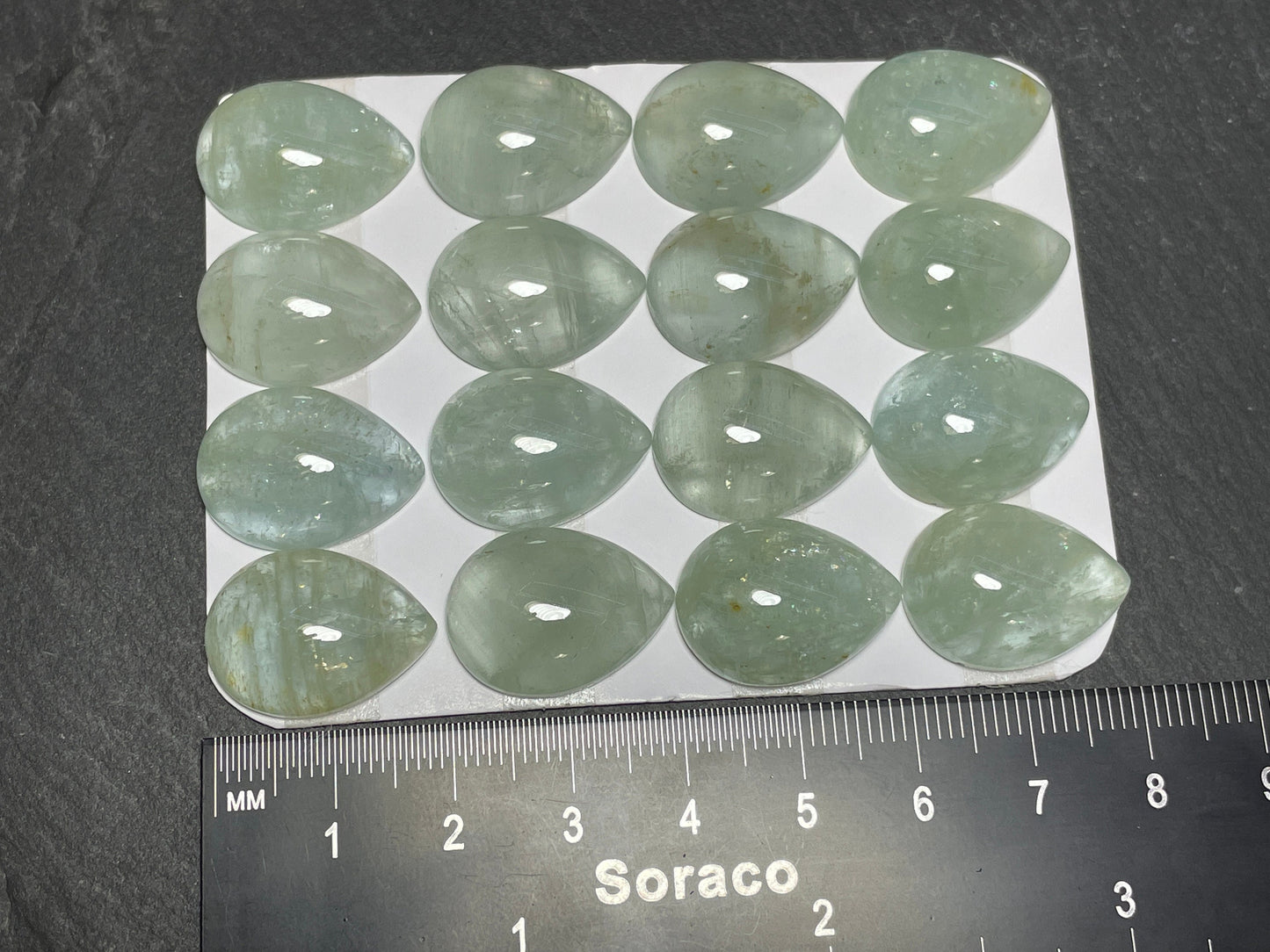 Aquamarine pear 15x20mm cabochon - Calibrated cabochons