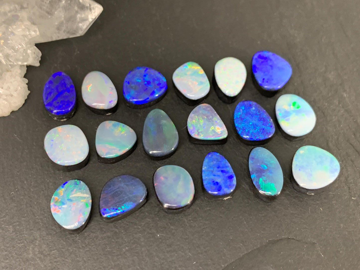 Australian Opal doublet 8-10mm long cabochon