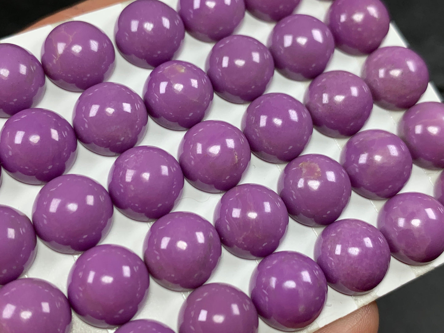 Phosphosiderite round 10mm cabochon - Calibrated cabochons