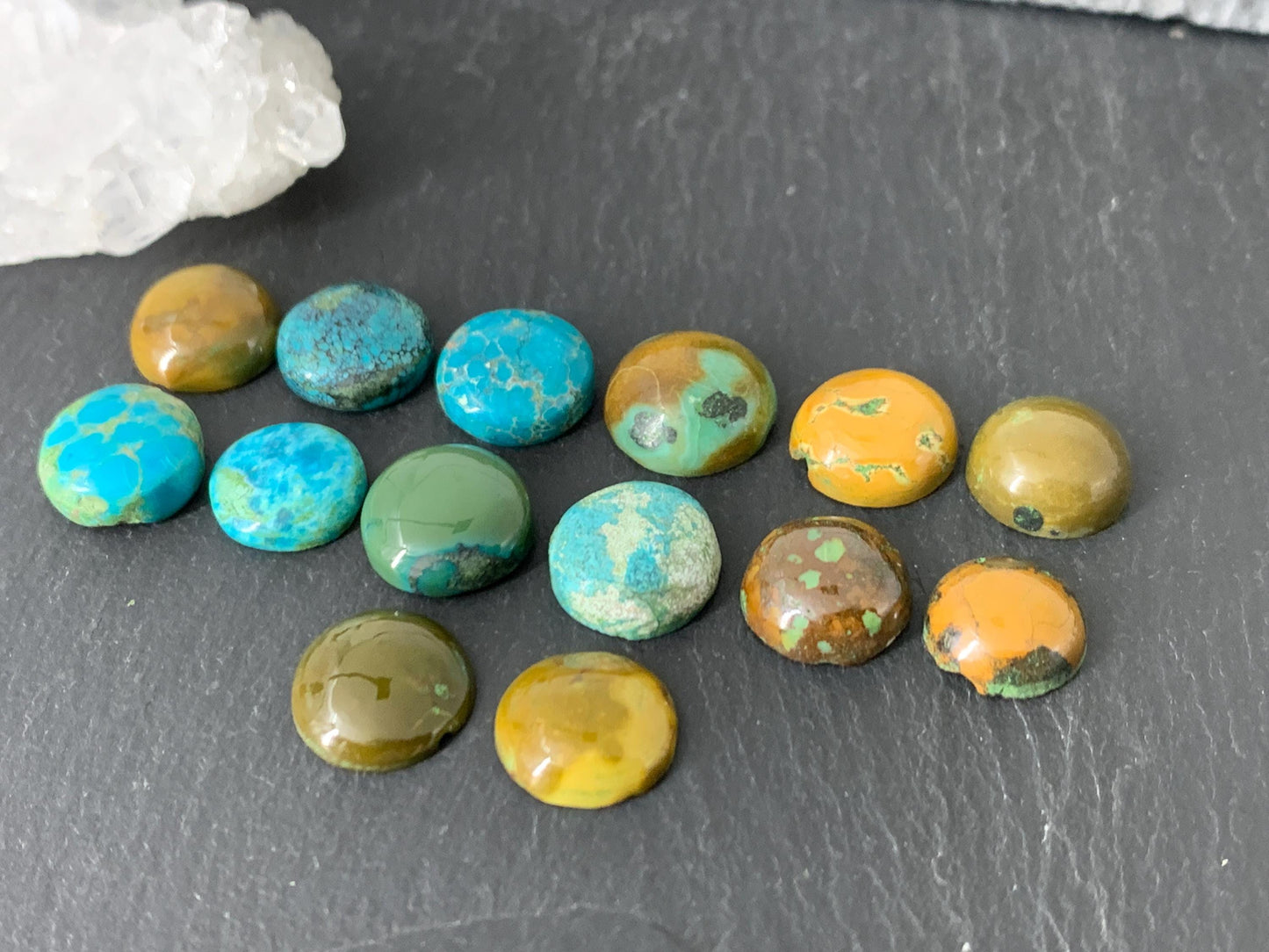Tibetan Turquoise round 9-10mm cabochon