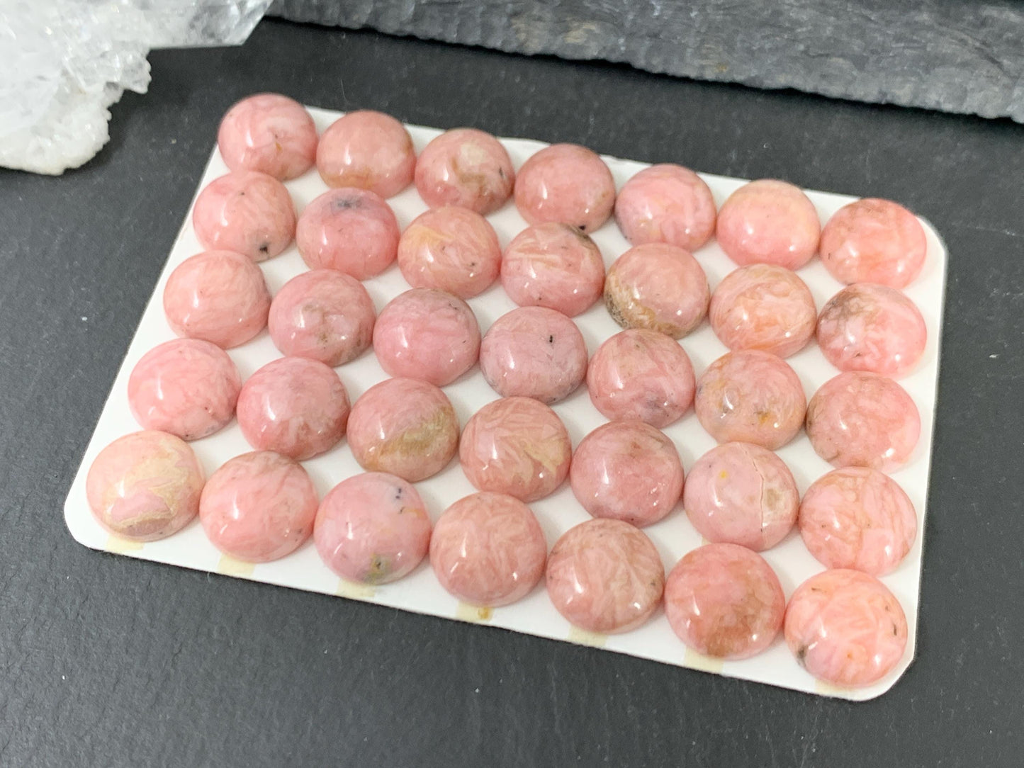 Rhodochrosite round 10mm cabochon - Calibrated cabochons