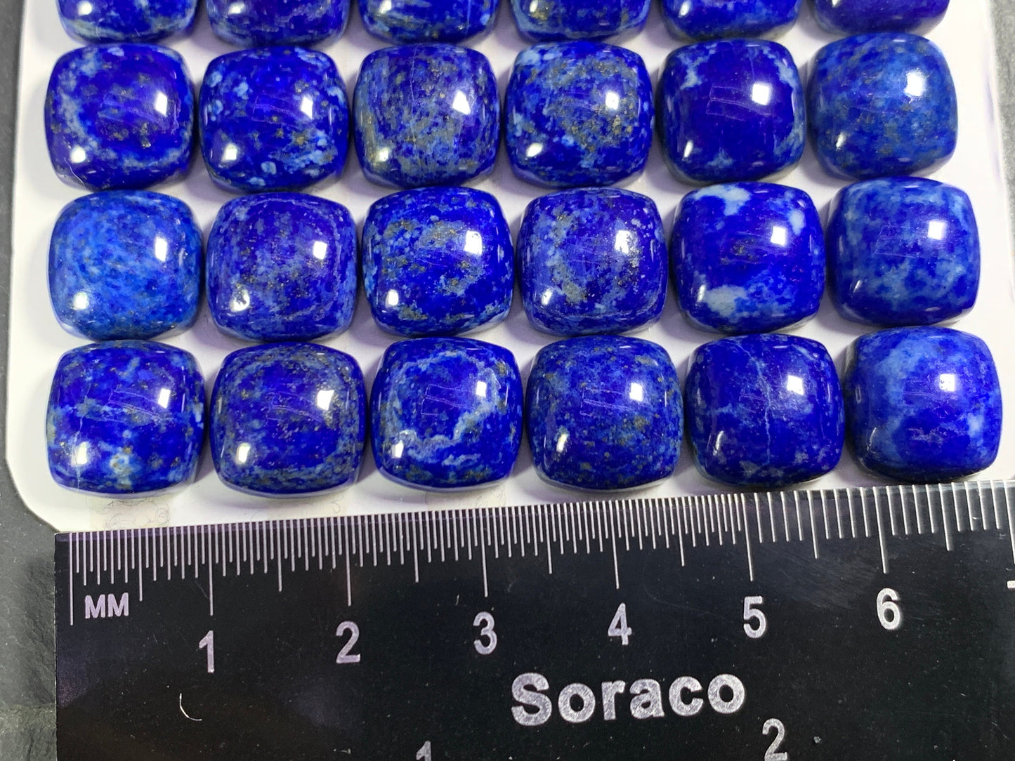 Lapis Lazuli square cushion 12mm cabochon - Calibrated cabochons