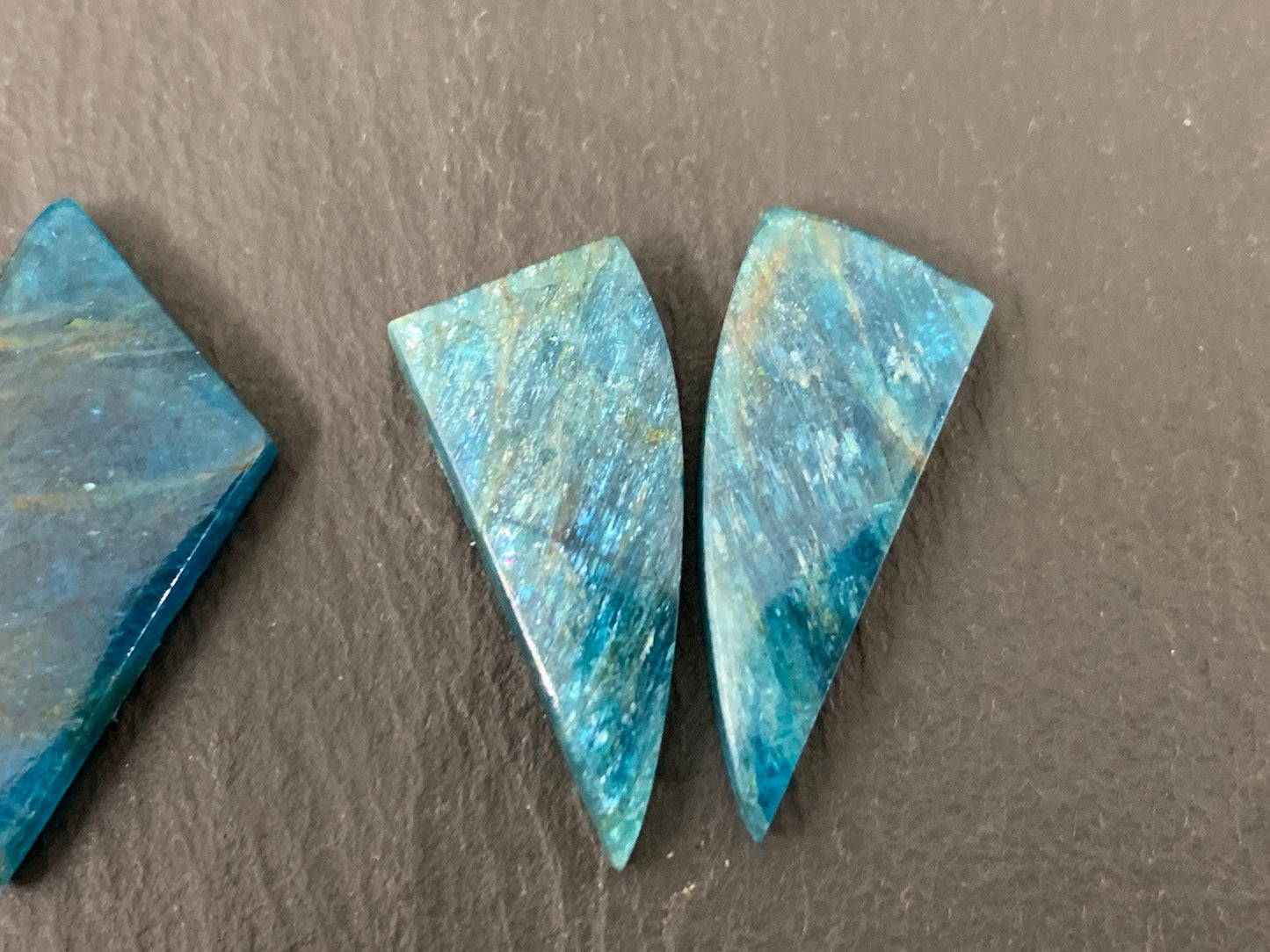 Apatite round, free form 14-27mm long cabochon - Buy by pair