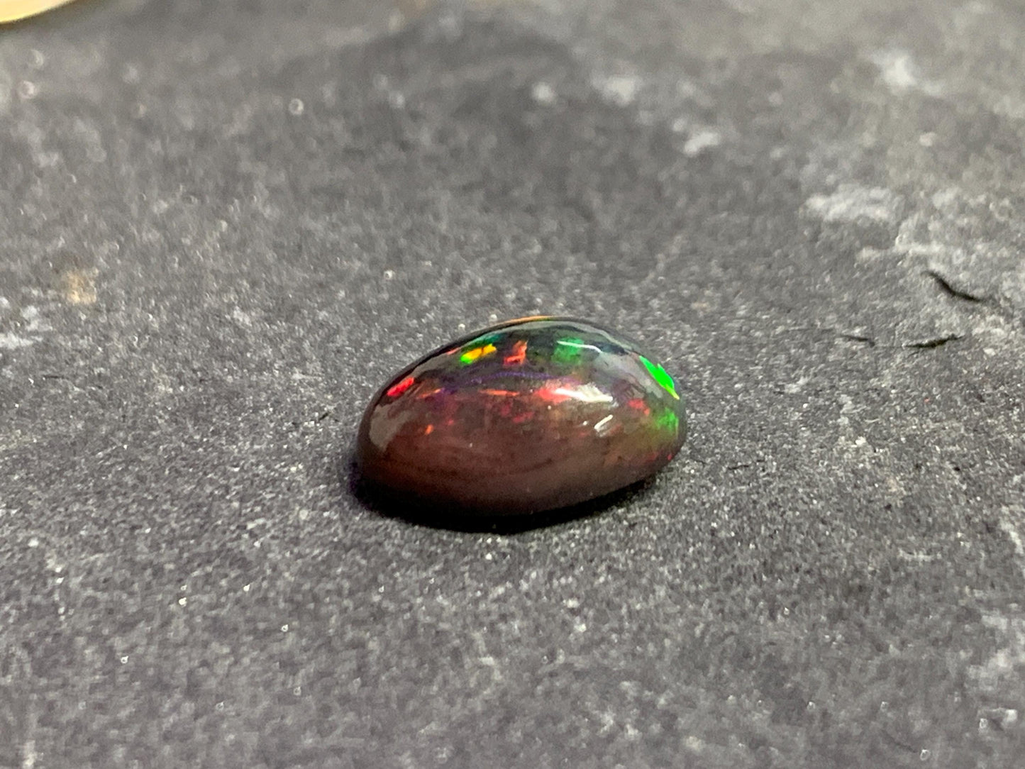 Black Ethiopian Opal oval 8x11x45mm cabochon