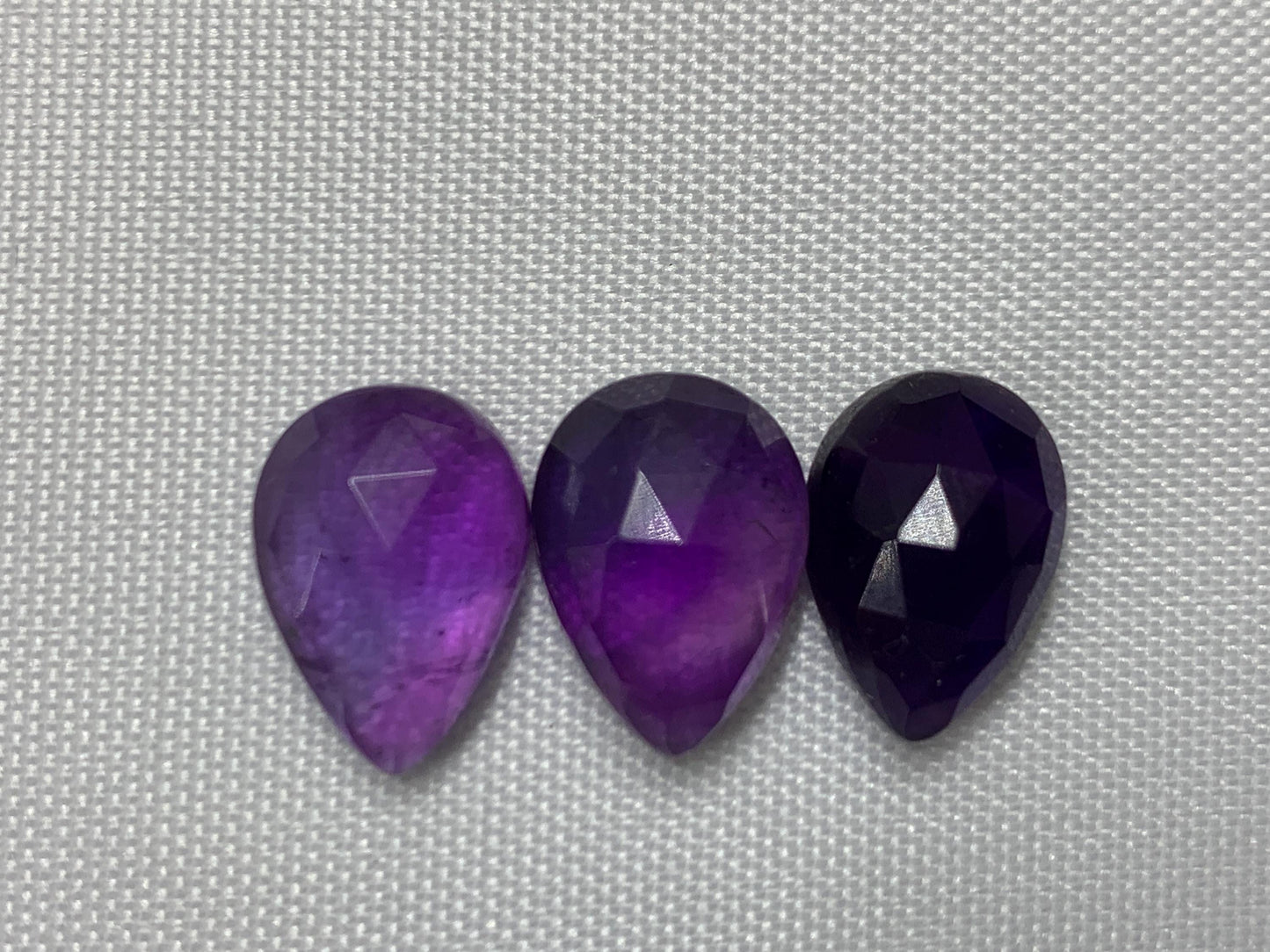 Faceted Amethyst pear 10x14mm cabochon