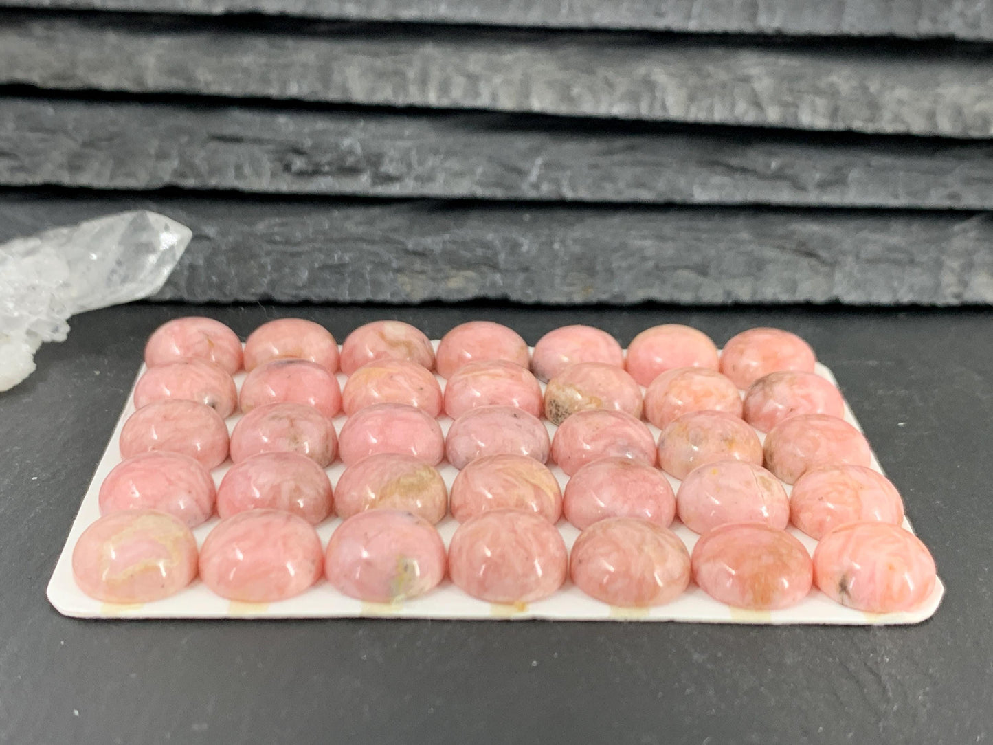 Rhodochrosite round 10mm cabochon - Calibrated cabochons