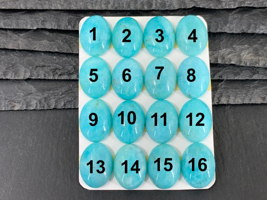 Amazonite Oval Cabochon 15x20mm – Natural Stone Jewelry Making Supply