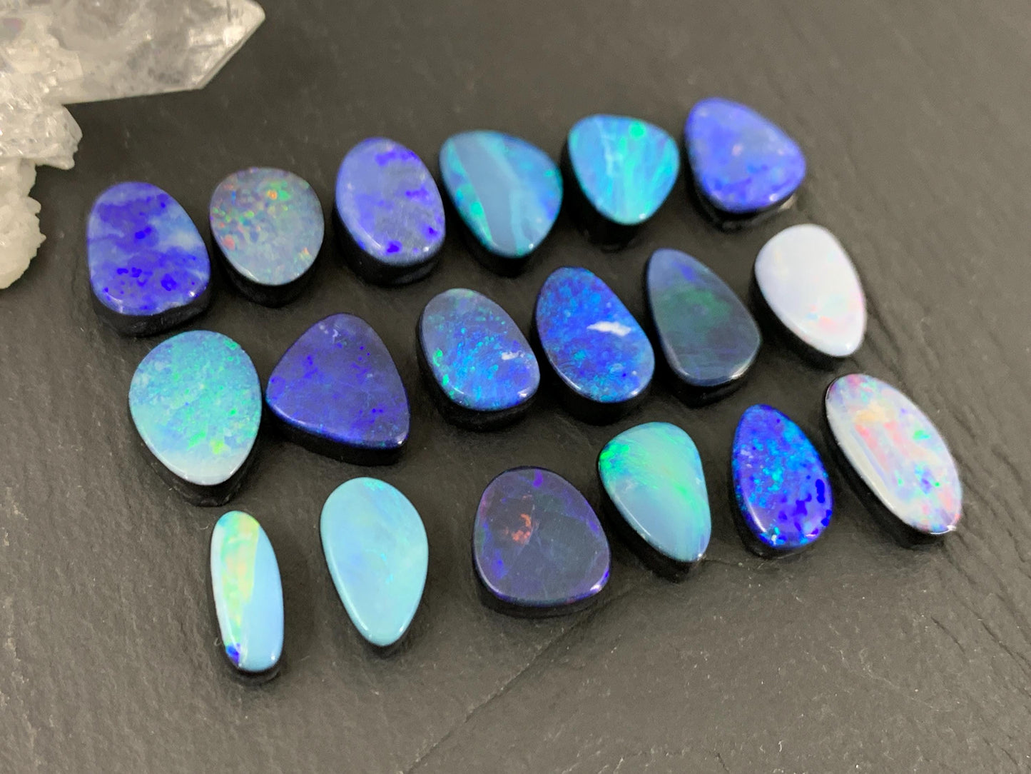 Australian Opal doublet 10-13mm long cabochon