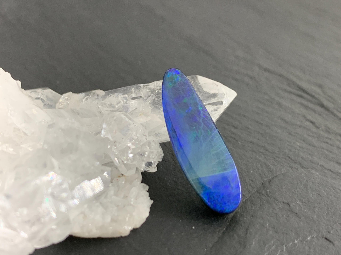 Australian Opal doublet 7x22x4mm cabochon