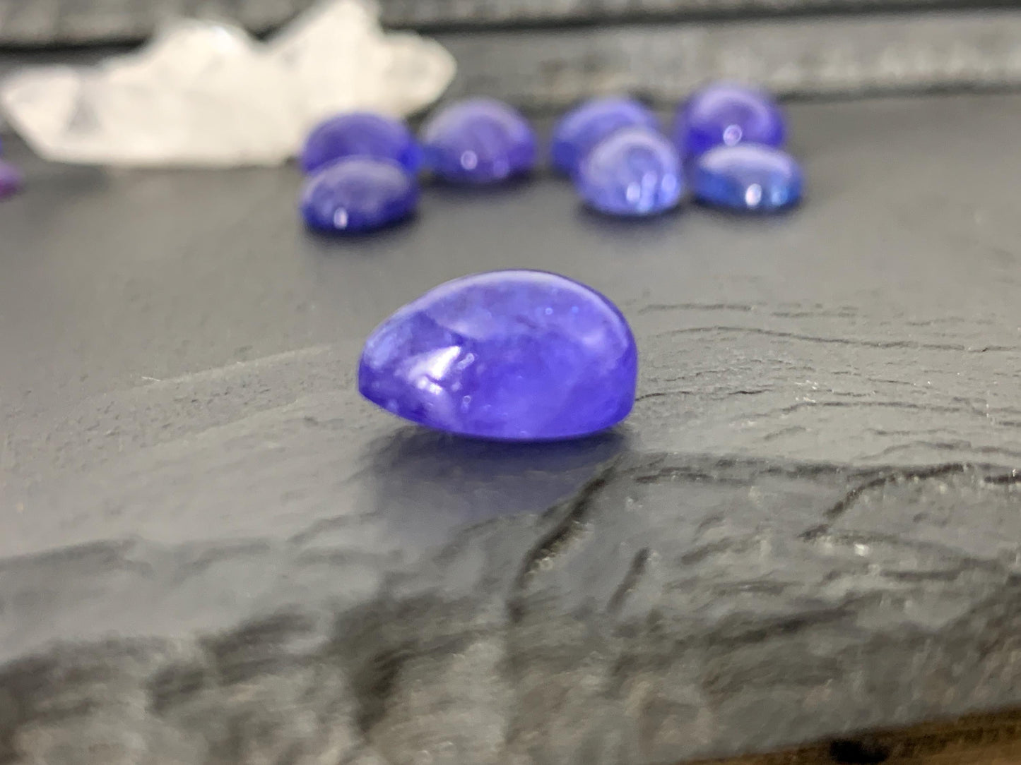 Tanzanite Pear 10-12mm long cabochon - select your cabochon