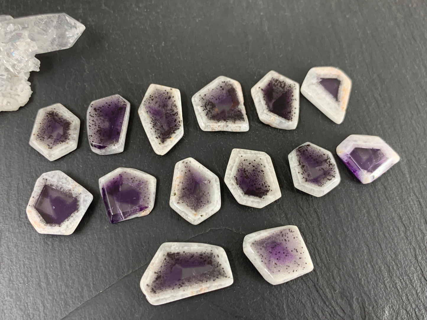 Amethyst hexagon slice