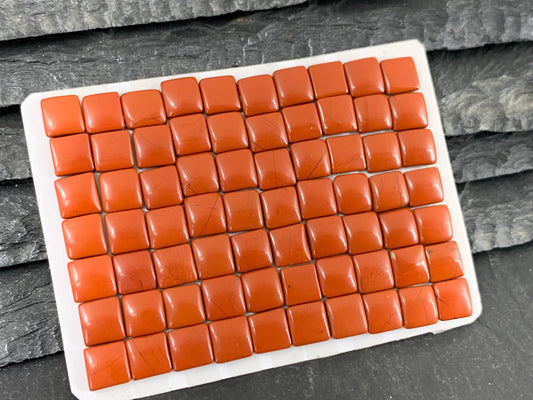 Red Jasper Square 6mm Cabochon - Natural Calibrated Gemstone Stone