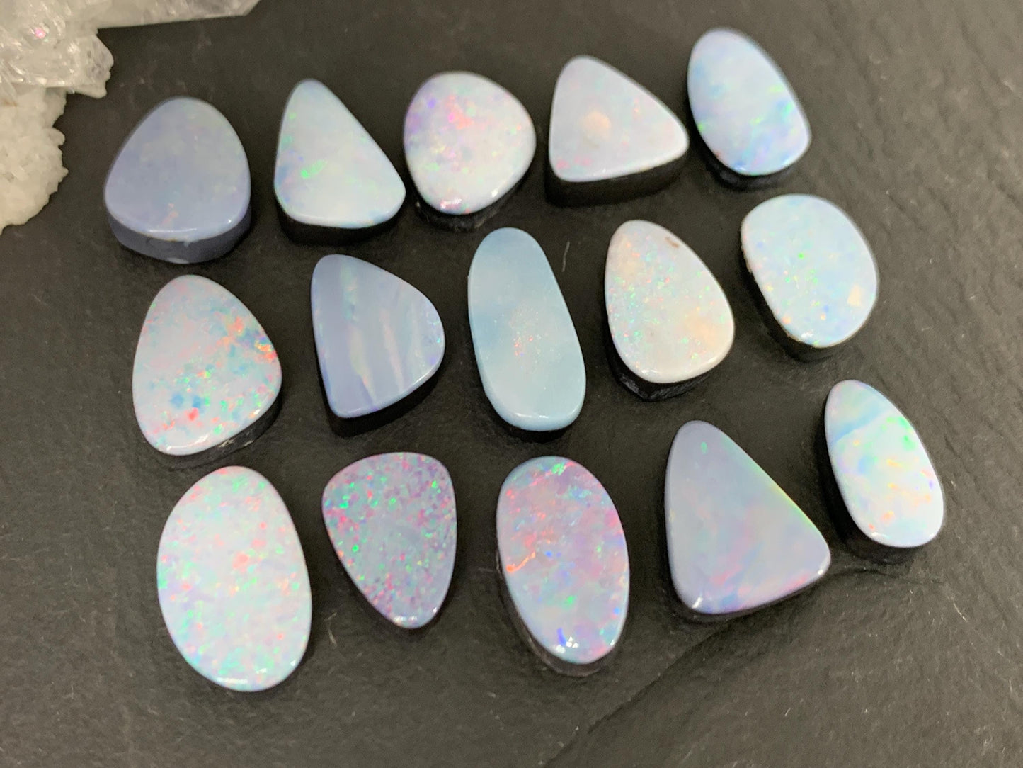 Australian Opal doublet 11-14mm long cabochon