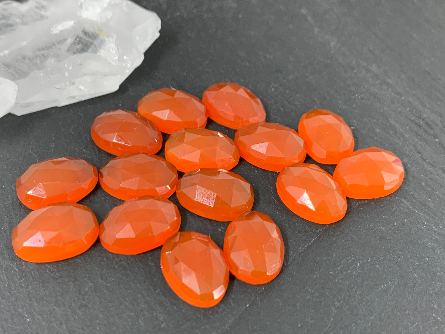 Faceted Carnelian 10x14mm cabochon